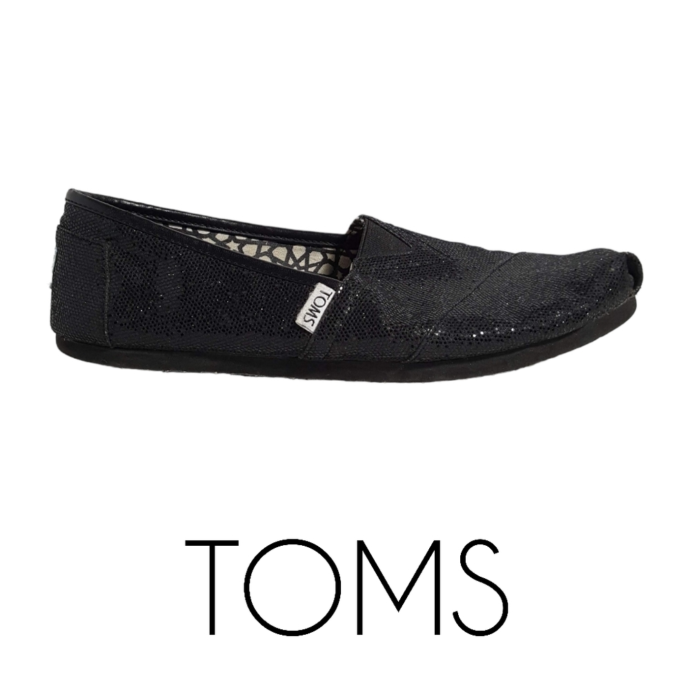 Toms | glitter slip on flats women's size 8.5 flaw